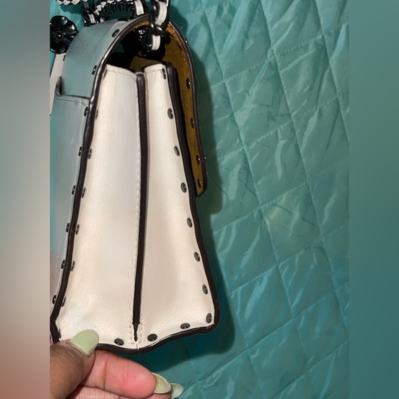 COACH Parker 18 With Rivets Gunmetal/Bone EUC whipstich whimsigoth - Picture 14 of 16